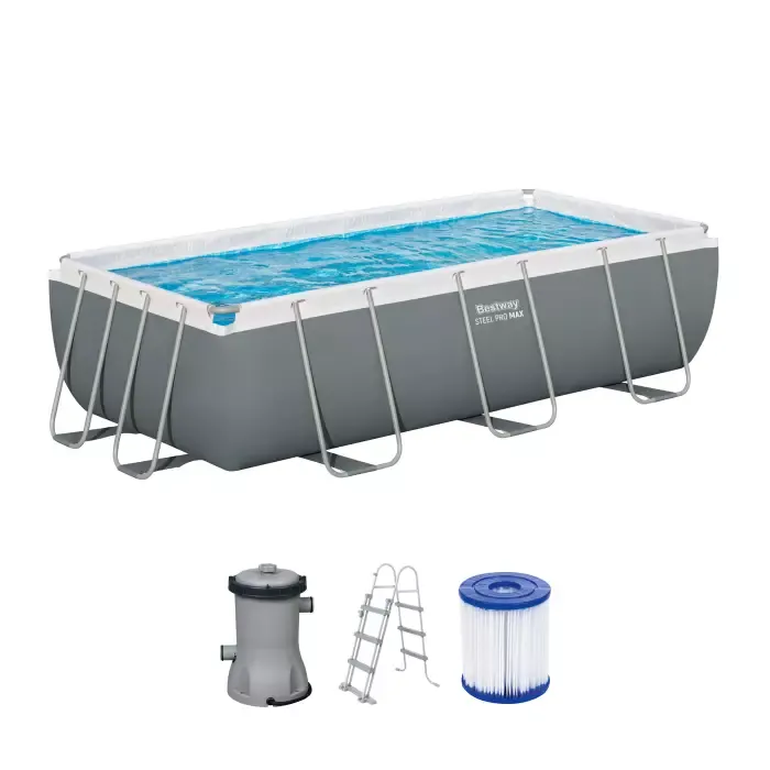 Каркасный бассейн Power Steel 404х201х100см, 6478л, фил.-насос 2006л/ч, лестница, Bestway, 56441 BW