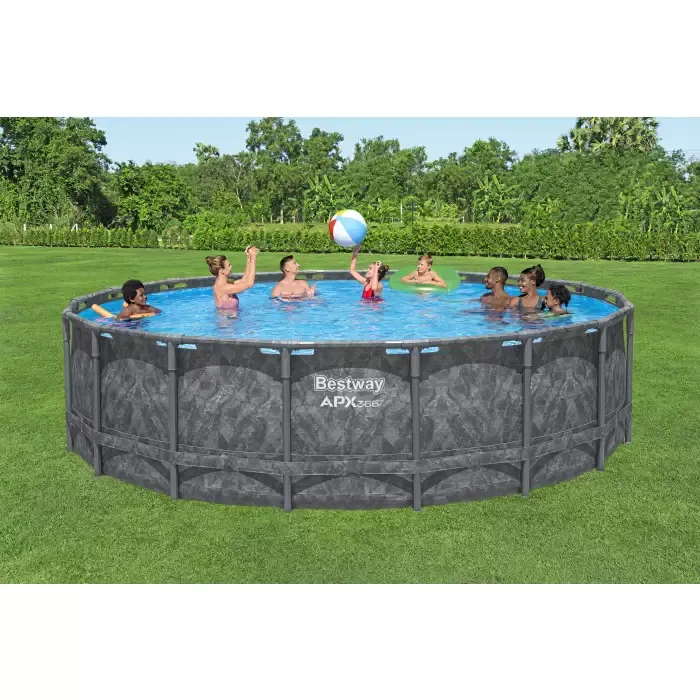 Каркасный бассейн 549х132см "APX 365", 26000л, песочный фильтр-насос, лестница, тент, полисферы