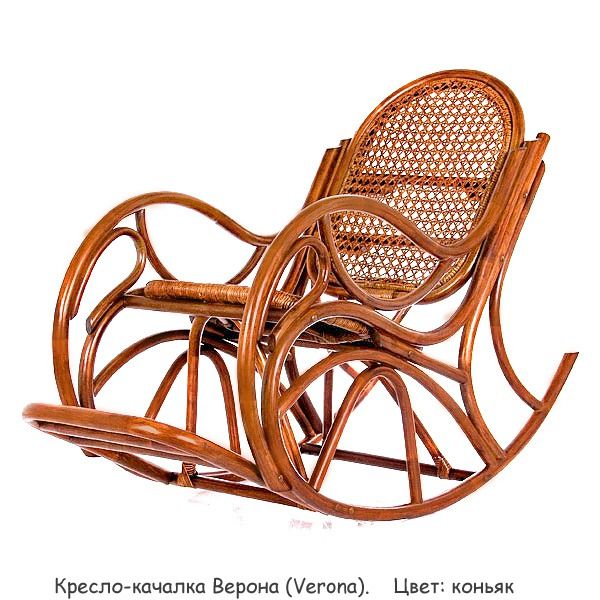 Кресло-качалка Верона с подушкой (цвет: коньяк)