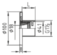 Стеновая форсунка для бетонного бассейна 1 1/2" 70mm