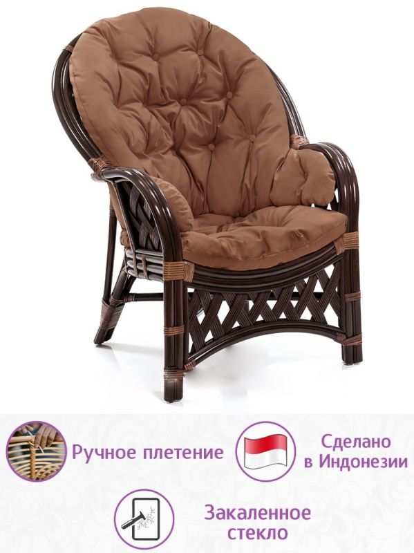 Обеденная группа из натурального ротанга Копакабана-6 (цвет: шоколад)