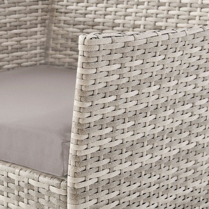 Кресло из искусственного ротанга Киото (Kioto armchair) (цвет: серый) (серая подушка)