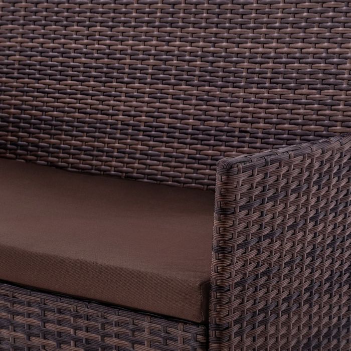 Кресло из искусственного ротанга Киото (Kioto armchair) (цвет: шоколад) (коричневая подушка)