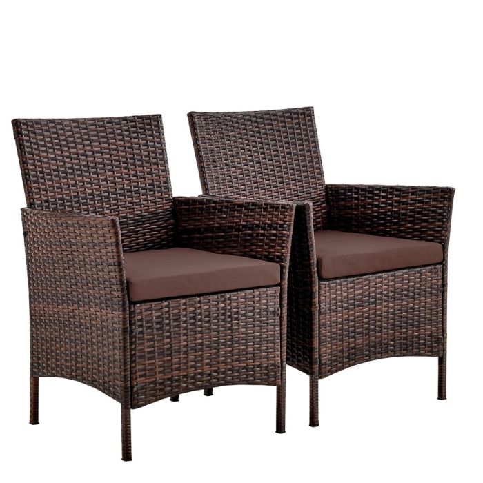 Кресло из искусственного ротанга Киото (Kioto armchair) (цвет: шоколад) (коричневая подушка)