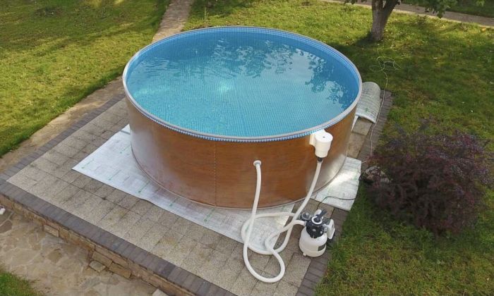 Круглый бассейн ЛАГУНА 4,88 х 1,25 м (мятно-зелёный RAL 6029)