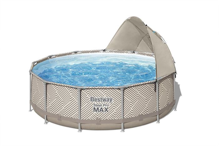 Каркасный бассейн Steel Pro Max 396x107см, 11133 л, фил.-нас. 2006 л\ч, лестн, тент, навес