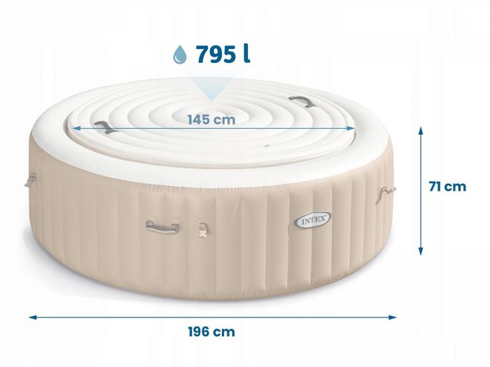 СПА-бассейн 145/196х71см "Bubble Massage" 795л, круглый, аэромассаж, теплосберегающий тент-чехол
