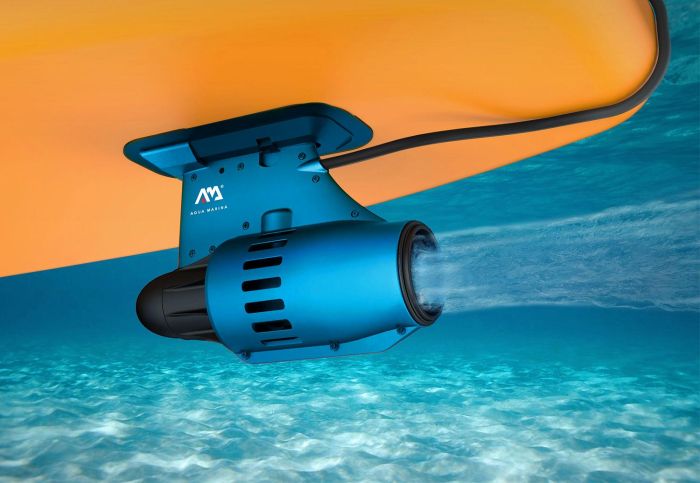 SUP-доска "AM go iSUP" 366х15см, плавник с электромотором BLUEDRIVE S и аккумулятором, весло, лиш, киль, ремнабор