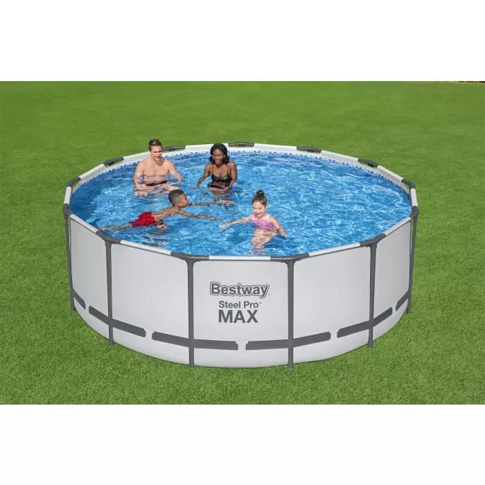 Каркасный бассейн Steel Pro Max 396х122см, 12690л, фил.-насос 3028л/ч, лестница, тент, Bestway, 5618W BW
