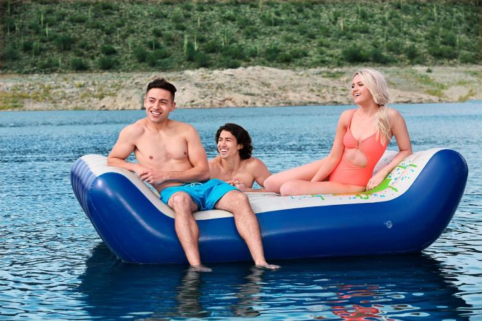 Надувной матрас-шезлонг 221х174см "Chill Splash" для двоих, с ручками и постаканниками, до 180кг