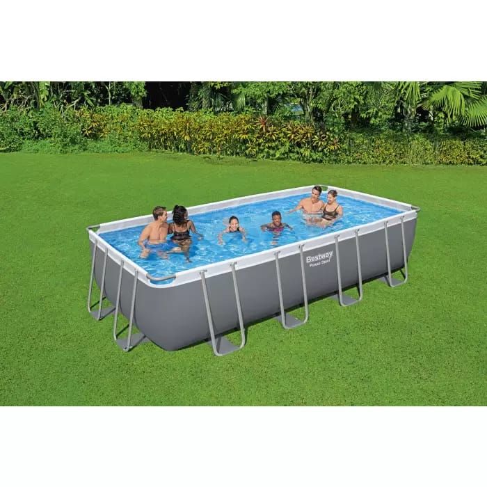 Каркасный бассейн Power Steel 549х274х122см, 14812л, песч.фил.-нас. 5678/ч, лестн., тент, Bestway, 56466 BW
