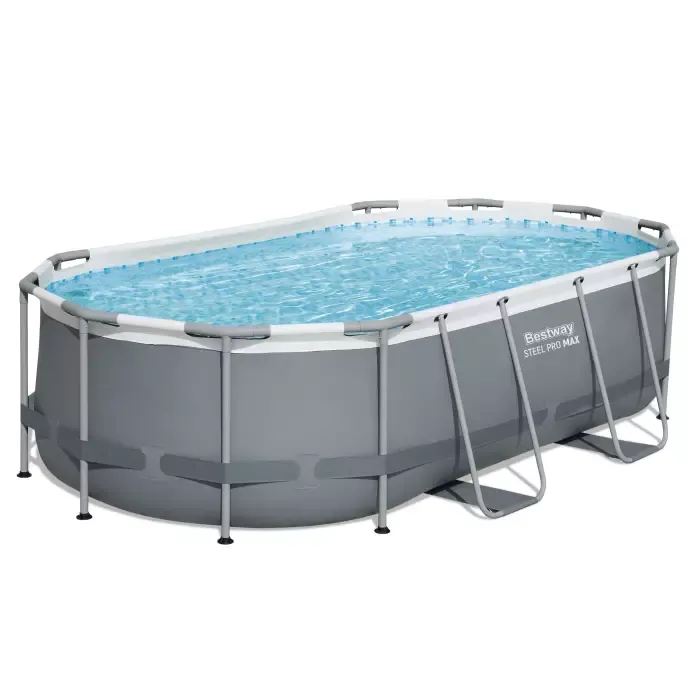 Каркасный бассейн Power Steel 427х250х100см, 7250л, фил.-насос 2006л/ч, лестница, попл.-дозатор, Bestway, 56620 BW