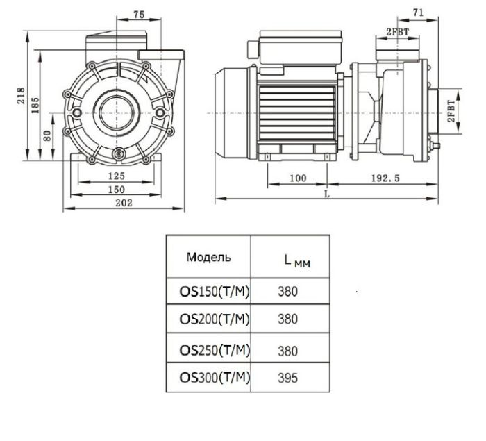 Насос AquaViva LX LP200M/OS200M 27 м3/ч (2HP, 220В)