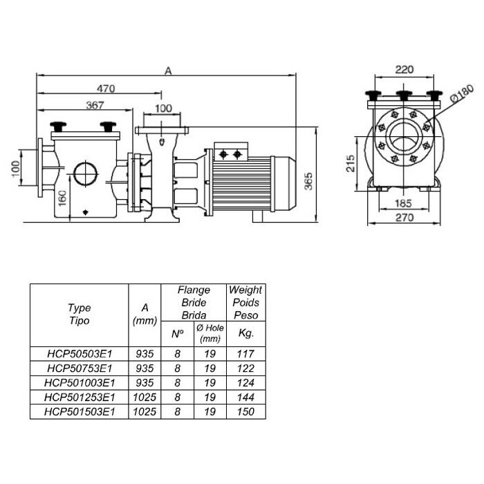 Насос Hayward HCP50103E17 (380В, 109 м3/час, 10HP)