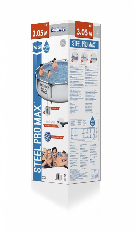 Каркасный бассейн Steel Pro Max 305х76см, 4678л, Bestway, 56406 BW