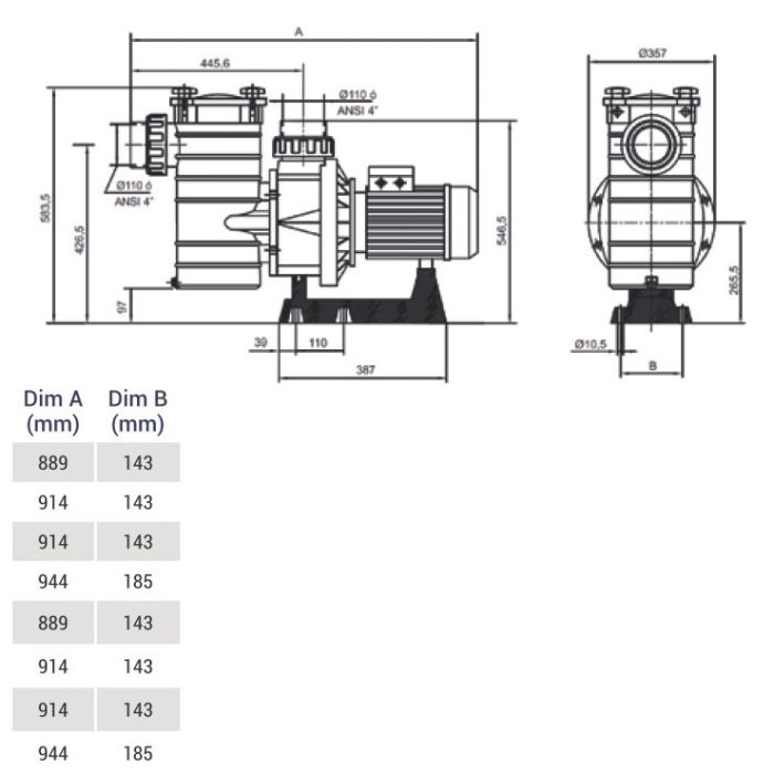 Насос Hayward HCP40753E1 (380V, 7,5HP)