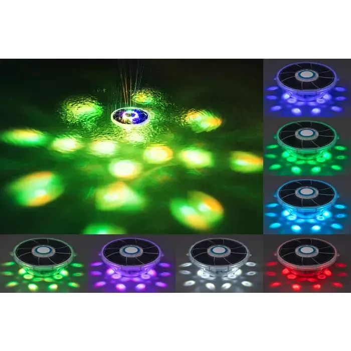 Плавающий фонтан с подсветкой "FloatBright Solar LED Pool Fountain" на солн.батареях с аккумулятором
