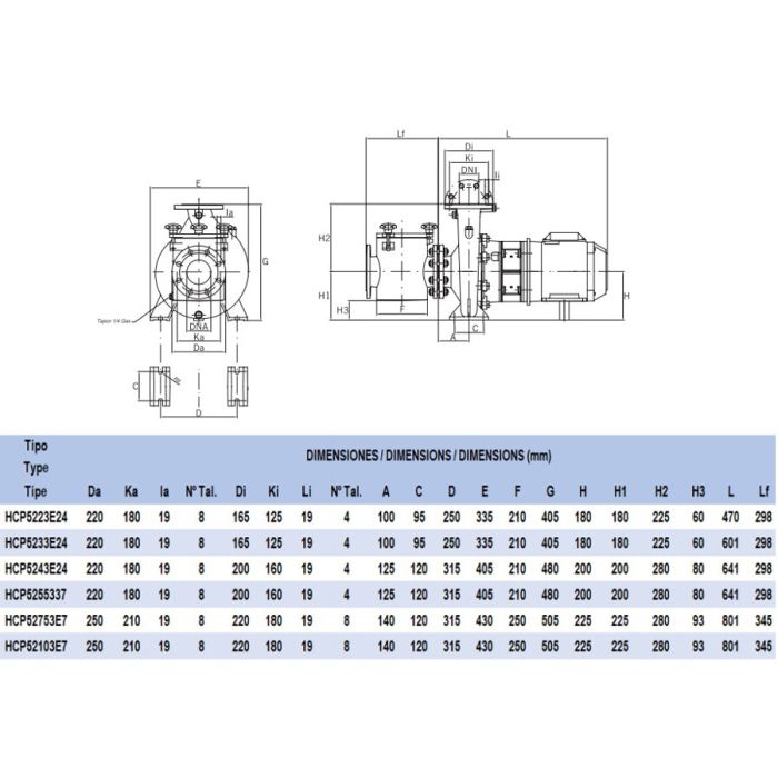 Насос Hayward HCP52153E7 (380V, пф,139m3/h*14m, 11kW,15HP) кор.чугун\крыл.бронза фланец 150\100