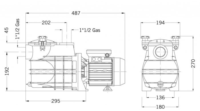 Насос для морской воды "Mini" с предфильтром 230B 13,2 м3/ч