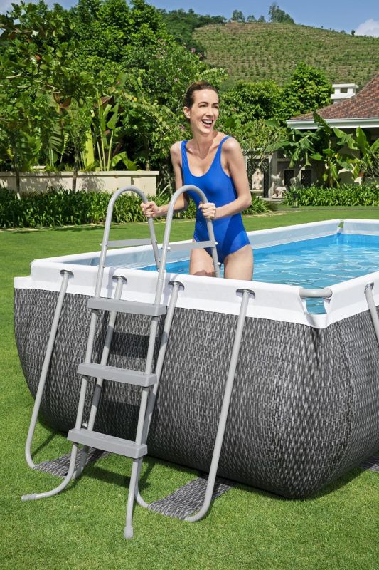 Каркасный бассейн Power Steel 404х201х100см, 6478л, фил.-насос 2006л/ч, лестница, попл.-дозатор, Bestway, 56721 BW