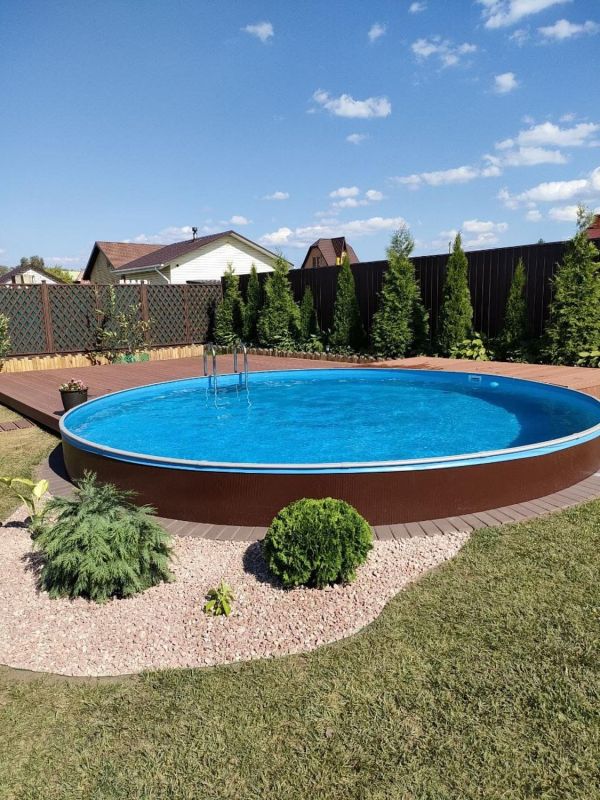Круглый бассейн ЛАГУНА 3,66 х 1,25 м (рубиново-красный RAL 3003)