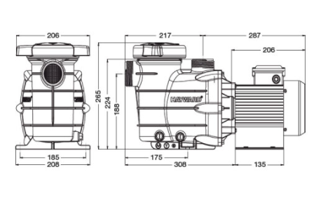 Насос Hayward PL 81003 (220V, пф, 7,3m3/h*8m, 0,36kW, 0,33HP) У1