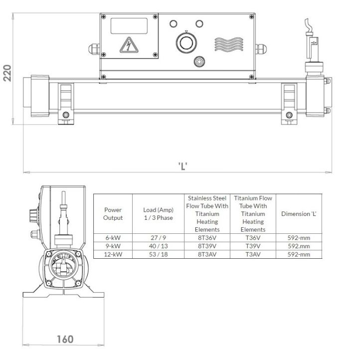 Электронагреватель Elecro EVO 8T3AV 12 кВт 400B