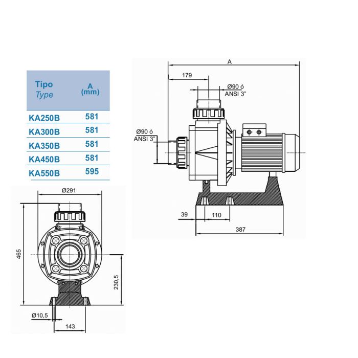Насос Hayward HCP10553E1 KA550 T1.B (380В, 5,5HP)
