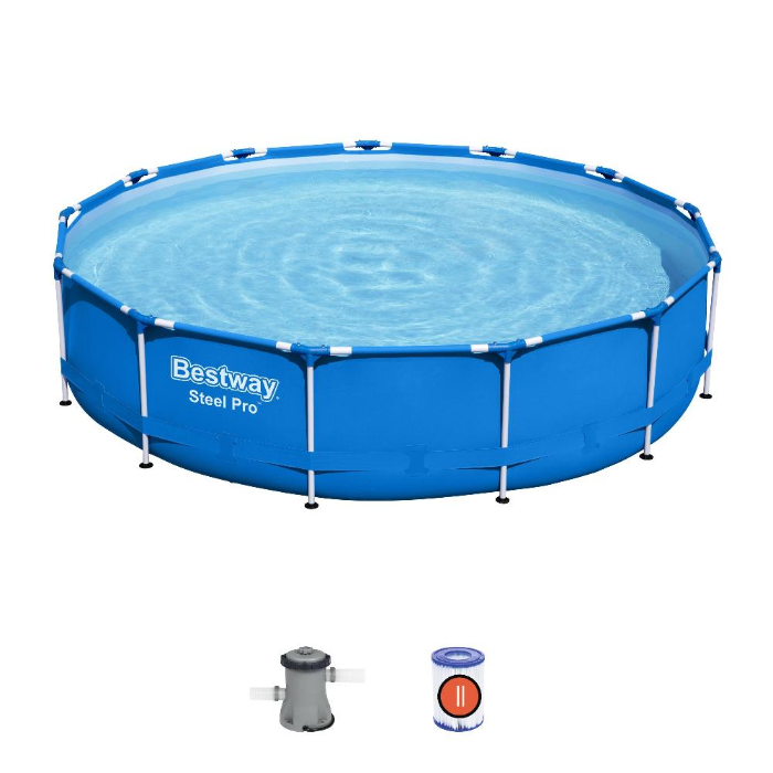 Каркасный бассейн Steel Pro 396х84см, 8680л, фил.-насос 2006л/ч, Bestway, 5612E BW
