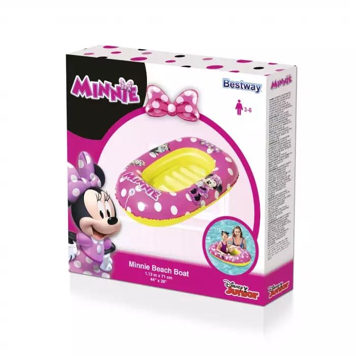 Надувная лодочка 112х71см "Minnie Mouse" с окошком, 3-6 лет