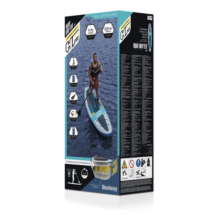 SUP-доска "Aqua Escape" 335x84x15см , насос, весло, рюкзак, лиш, 3 плавника, ремнабор, водонепроница