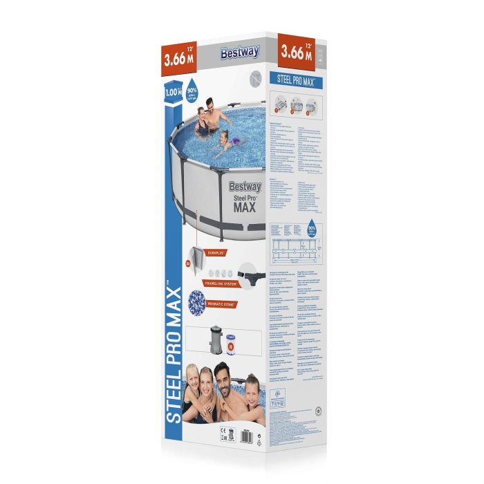 Каркасный бассейн Steel Pro Max 366х100см, 9150л, фил.-насос 2006л/ч, Bestway, 56260 BW