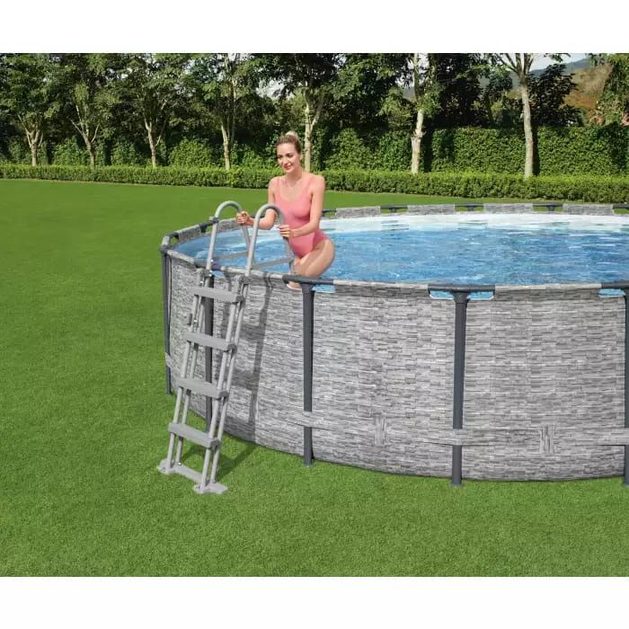 Каркасный бассейн Steel Pro MAX 427х122см, 15232л, фил.-насос 3028л/ч, лестница, тент, Bestway, 5619D BW