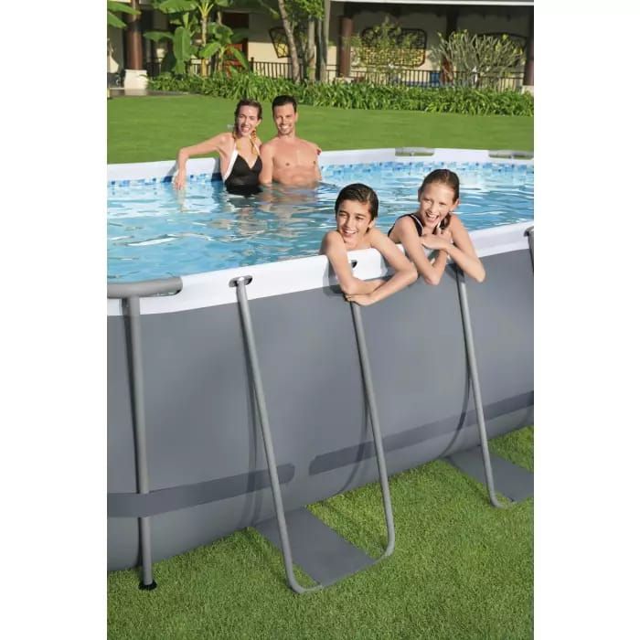 Каркасный бассейн Power Steel 427х250х100см, 7250л, фил.-насос 2006л/ч, лестница, попл.-дозатор, Bestway, 56620 BW