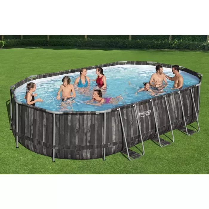Каркасный бассейн Power Steel 610х366х122см, 20241л, фил.-насос 5678л/ч, лестница, тент, Bestway, 5611R BW