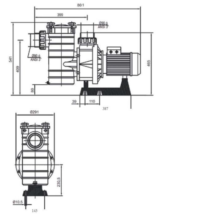 Насос Hayward HCP38453E (380V, 4,5HP)
